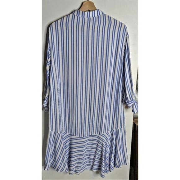 Zara | Striped Asymmetrical Shirtdress - Picture 4 of 6